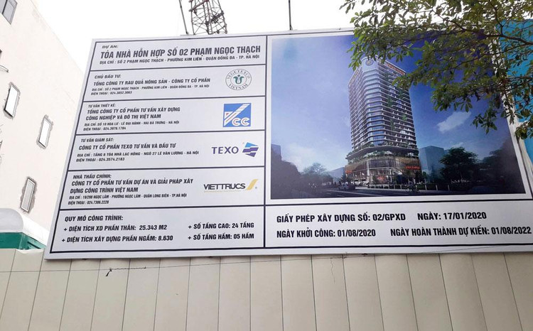 Vegetexco sẽ bổ sung 250 tỷ đồng cho việc xây dựng và hoàn thiện Dự án Tòa nhà hỗn hợp số 2 Phạm Ngọc Thạch. Ảnh: NC st