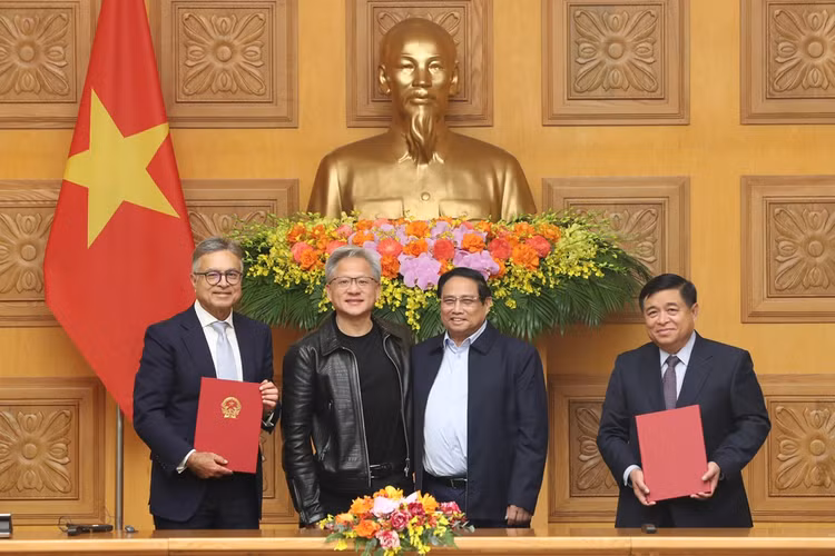 Việt Nam sẽ phối hợp cùng NVIDIA thúc đẩy sự phát triển mạnh mẽ của công nghệ AI tại Việt Nam theo chuẩn mực quốc tế. Ảnh: NIC