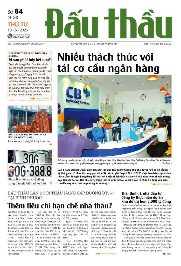 Báo Đấu thầu số 84 ra ngày 10/5/2023