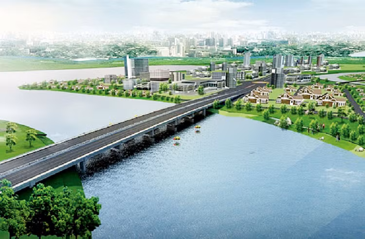 Dự án Cầu Vàm Cái Sứt trên đường Hương lộ 2, TP. Biên Hòa, tỉnh Đồng Nai có tổng mức đầu tư 387,018 tỷ đồng. Ảnh: Hưng Trần