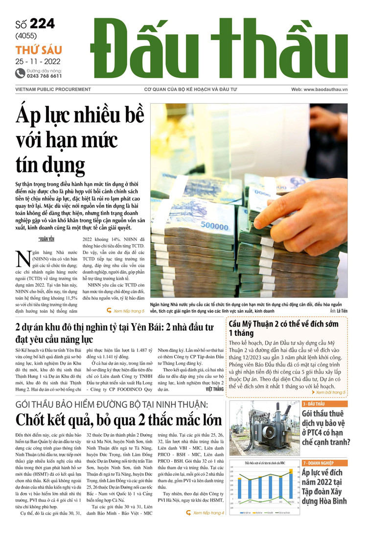 Báo Đấu thầu số 224 ra ngày 25/11/2022