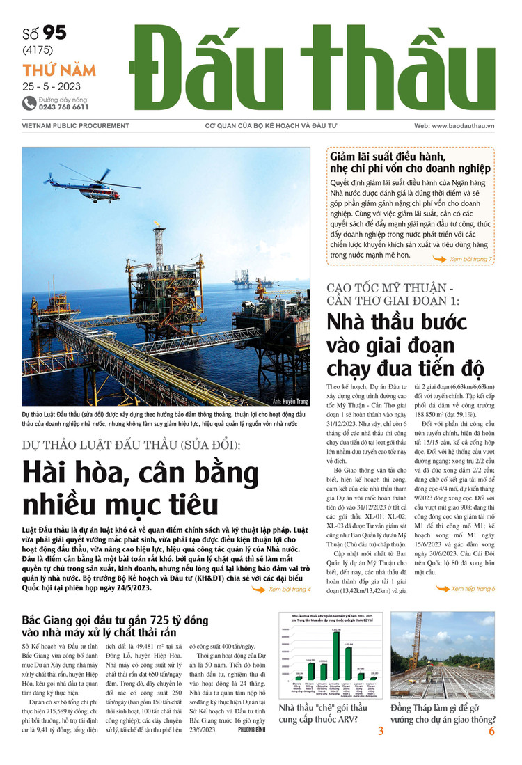 Báo Đấu thầu số 95 ra ngày 25/5/2023