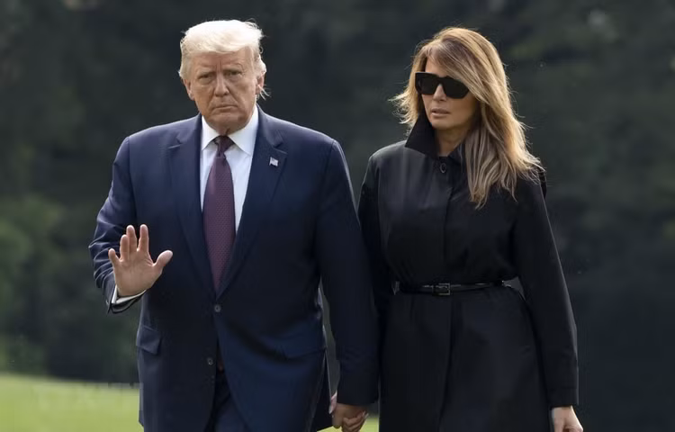 Tổng thống Mỹ Donald Trump cùng Đệ nhất phu nhân Melania Trump tại Nhà Trắng ngày 11/9 vừa qua. (Ảnh: AFP/TTXVN)