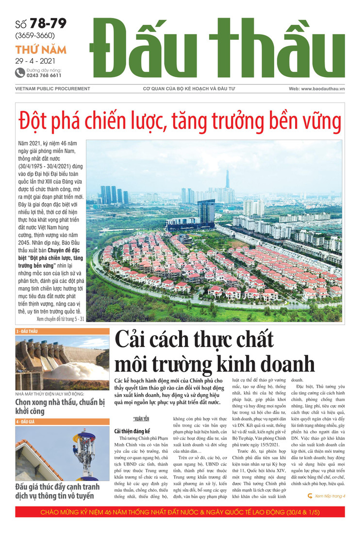 Báo Đấu thầu số 78 - 79 ra ngày 29/4/2021