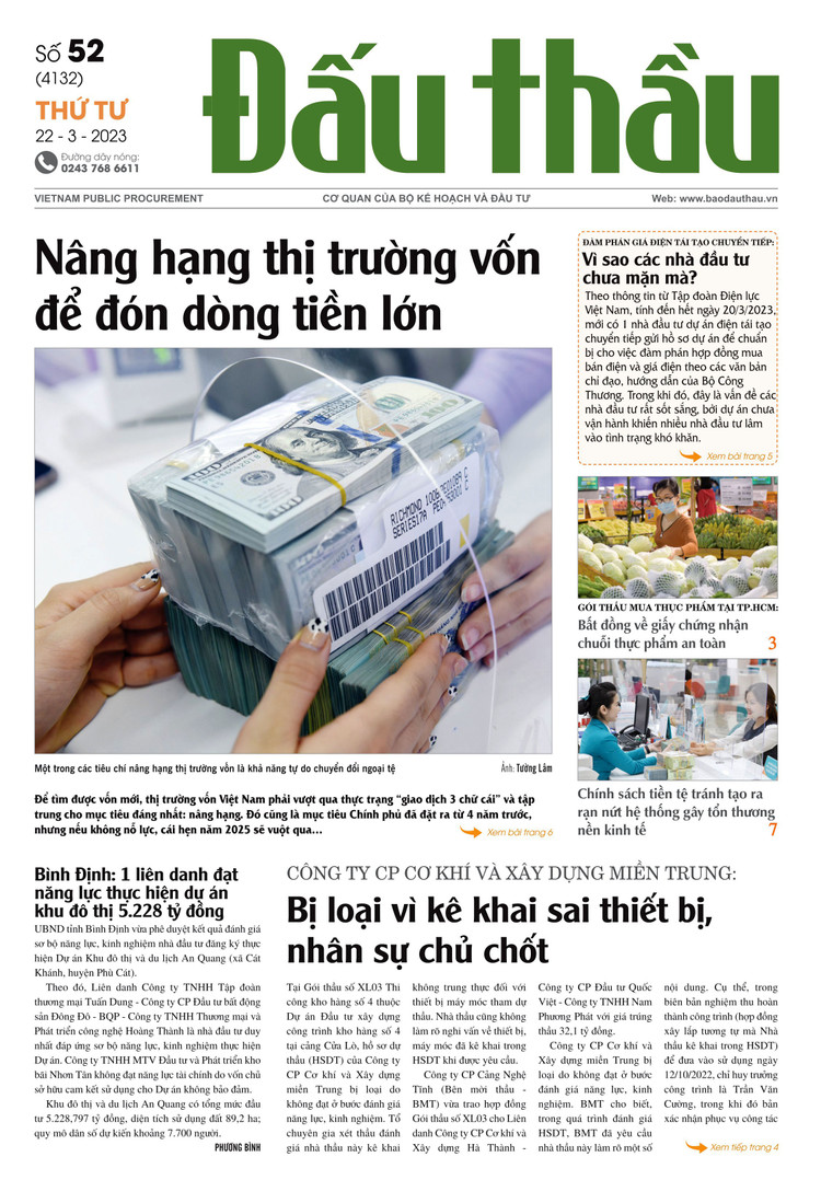 Báo Đấu thầu số 52 ra ngày 22/3/2023