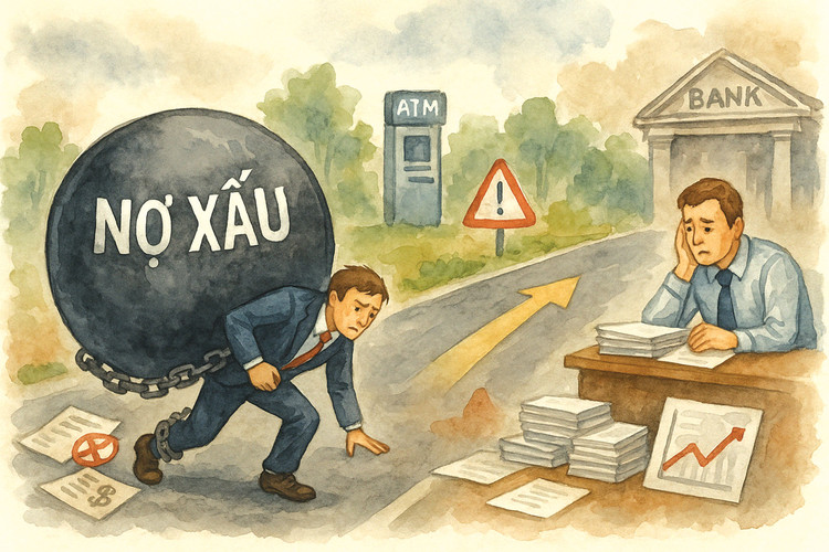 Trong 2 tháng đầu năm 2025, tổng số nợ xấu đã tăng thêm 34 nghìn tỷ đồng, lên mức 1.064 nghìn tỷ đồng. Ảnh: Hoài Nam