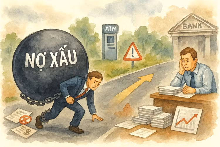 Trong 2 tháng đầu năm 2025, tổng số nợ xấu đã tăng thêm 34 nghìn tỷ đồng, lên mức 1.064 nghìn tỷ đồng. Ảnh: Hoài Nam