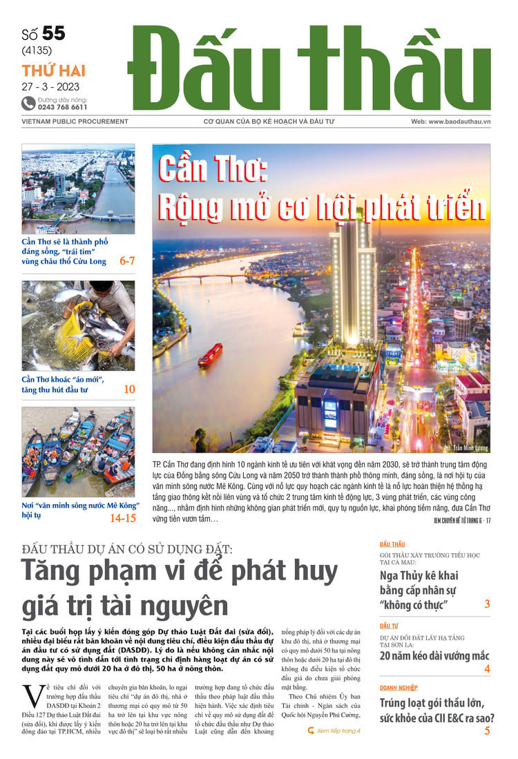 Báo Đấu thầu số 55 ra ngày 27/3/2023