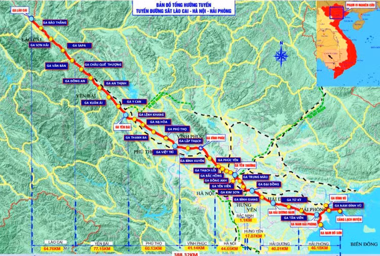 Việc đầu tư xây dựng Dự án Đường sắt Lào Cai - Hà Nội - Hải Phòng dự kiến tạo ra thị trường xây dựng với giá trị khoảng 4,4 tỷ USD. Ảnh: NC st