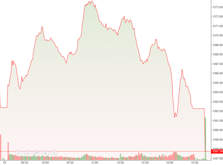 VN-Index lao dốc liên tục trong phiên chiều.