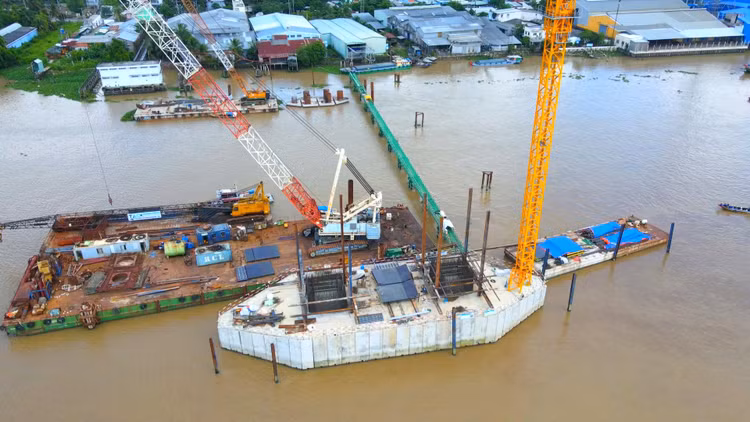 Sau khi điều chỉnh chủ trương đầu tư, Dự án Cầu Rạch Miễu 2 có tổng mức đầu tư 6.810,11 tỷ đồng, thời gian thực hiện từ 2021 - 2026. Ảnh: Trần Chiến