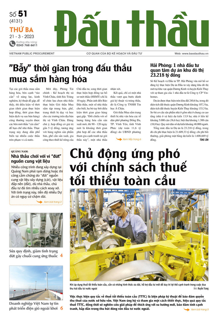 Báo Đấu thầu số 51 ra ngày 21/3/2023