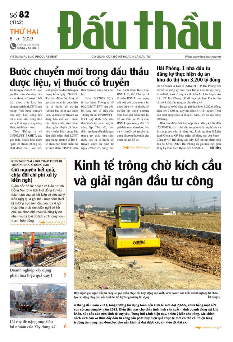 Báo Đấu thầu số 82 ra ngày 8/5/2023