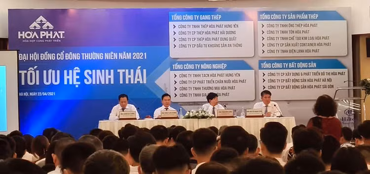 Ngày 22/4, Công ty CP Tập đoàn Hòa Phát đã tổ chức đại hội cổ đông thường niên năm 2021.