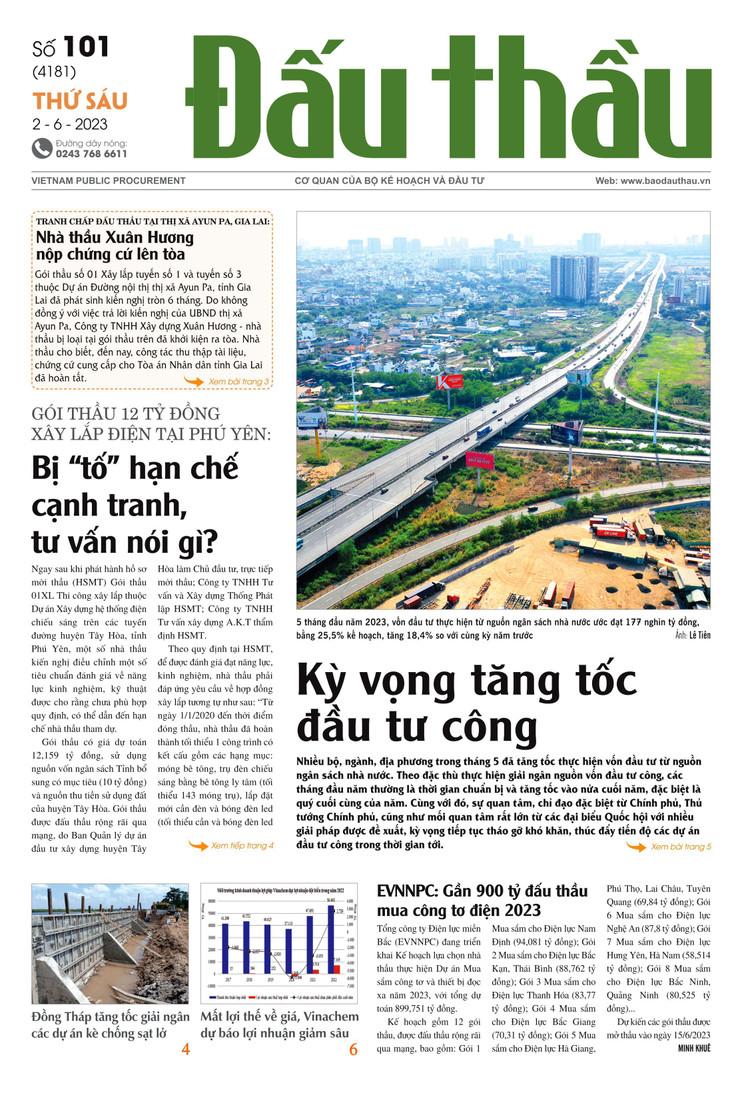 Báo Đấu thầu số 101 ra ngày 2/6/2023