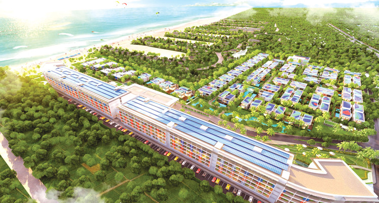 Dự án Malibu Hội An được triển khai trên quỹ đất rộng 110.317 m2, với quy mô 675 căn hộ 5 sao, 96 căn biệt thự. Ảnh minh họa: Phú An