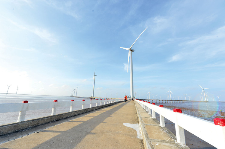 Theo Quy hoạch điện VIII, đến năm 2030, công suất điện gió ngoài khơi phục vụ nhu cầu điện trong nước đạt khoảng 6.000 MW. Ảnh: Quốc Tuấn