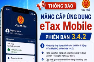 eTax Mobile phiên bản 3.4.2 cải tiến toàn diện giao diện trang chủ theo hướng trực quan, khoa học và dễ sử dụng