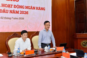 Ông Phạm Chí Quang - Vụ trưởng Vụ Chính sách tiền tệ phát biểu tại Họp báo