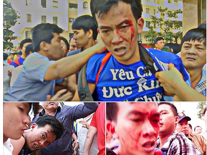 Vụ xô xát, đổ máu tại chung cư Era Town - Ảnh cắt từ video 