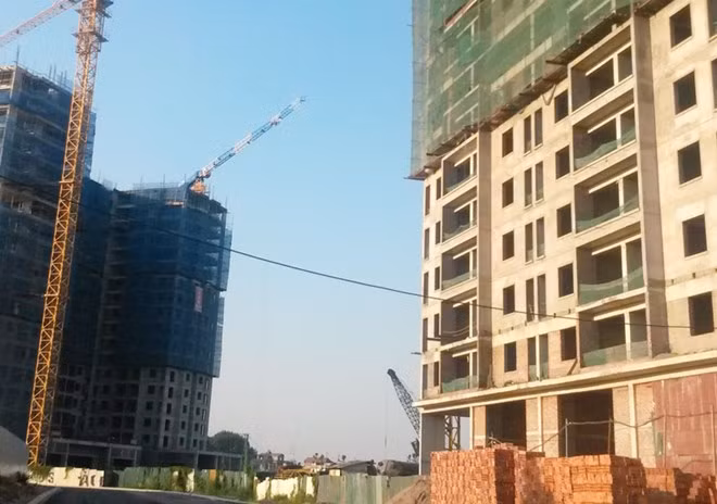  Nhiều dự án nhà giá rẻ phía Tây Hà Nội như Dự án The Golden An Khánh tăng mạnh giá bán thời gian gần đây. Ảnh: Nguyên Minh