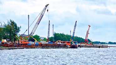 Cầu An Biên - Rạch Giá dài 3,5 km, thời hạn hoàn thành vào ngày 19/10/2028. Ảnh: Ngọc Tuấn 