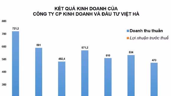 Nguồn: Báo cáo tài chính hợp nhất của Công ty CP Kinh doanh và Đầu tư Việt Hà. Đơn vị tính: tỷ đồng