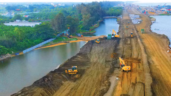 Dự án Xây dựng đường vượt biển kết nối khu vực Cần Giờ và Bà Rịa - Vũng Tàu dự kiến có tổng chiều dài khoảng 14,06 km. Ảnh: Song Lê