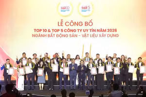 Lễ công bố Top 10 & Top 5 Công ty uy tín ngành Bất động sản - Xây dựng - Vật liệu xây dựng năm 2026 diễn ra chiều tối ngày 22/4/2026 tại TP.HCM 