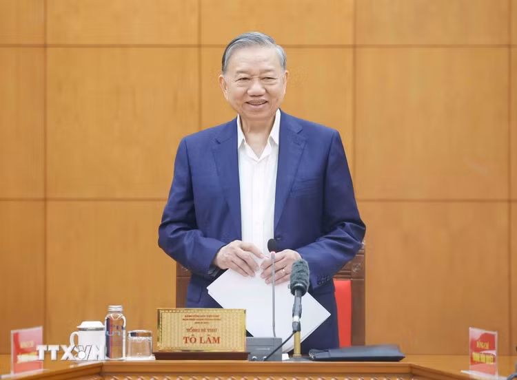 Tổng Bí thư Tô Lâm phát biểu chỉ đạo - Ảnh: TTXVN