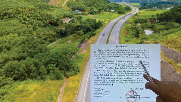 Công ty CP Hacisco từng trúng thầu thi công và lắp đặt công trình sửa chữa hư hỏng hệ thống thiết bị điện trên đường cao tốc tại VEC. Ảnh: Phú An