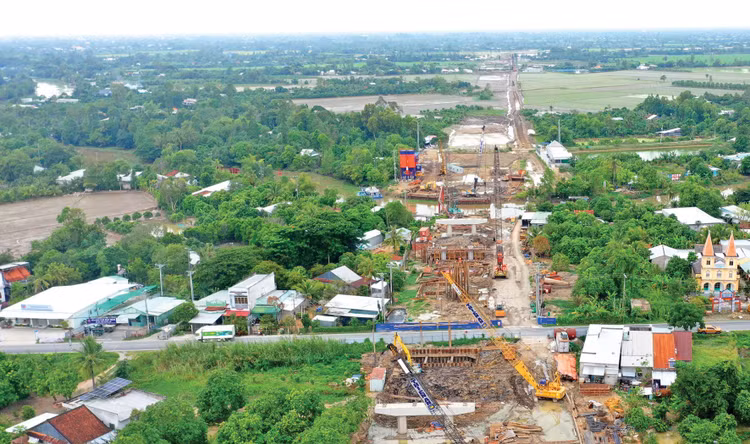 Dự án cao tốc Cao Lãnh - An Hữu có tổng mức đầu tư 7.496 tỷ đồng, thời gian thực hiện từ năm 2022 - 2027. Ảnh: Tiên Giang