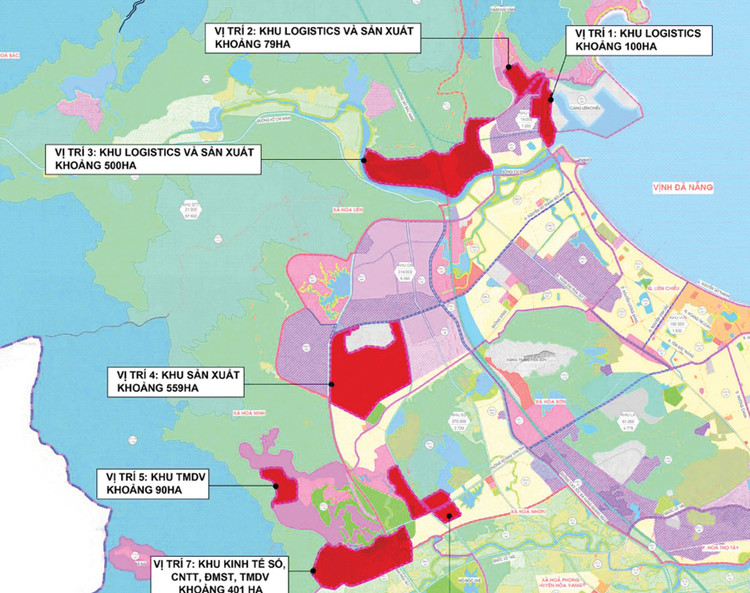 Theo Quyết định số 1142/QĐ-TTg, Khu thương mại tự do Đà Nẵng có quy mô khoảng 1.881 ha, bố trí tại 7 vị trí không liền kề