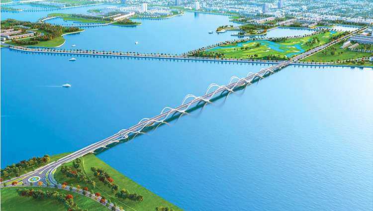 Phối cảnh Dự án Đầu tư xây dựng công trình cầu trên tuyến đường bộ ven biển kết nối An Biên - thành phố Rạch Giá. Ảnh phối cảnh: Kiên Việt