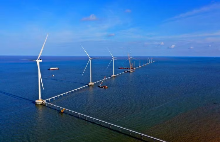 Dự án Nhà máy Điện gió Khu du lịch Khai Long - Cà Mau giai đoạn 1 do Công ty CP Điện gió BCG Khai Long 1 làm chủ đầu tư. Ảnh minh họa: Văn Cường