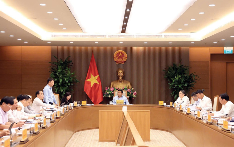 Phó Thủ tướng Chính phủ Nguyễn Chí Dũng chủ trì cuộc họp xây dựng Dự thảo Nghị quyết về phát triển kinh tế nhà nước. Ảnh: Thu Sa