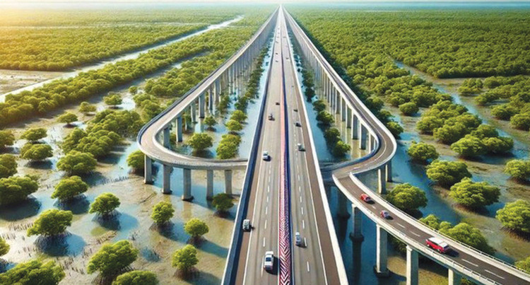 Dự án Đầu tư xây dựng đường bộ cao tốc Cà Mau - Đất Mũi có chiều dài tuyến khoảng 90 km. Ảnh minh họa: Minh Hiển