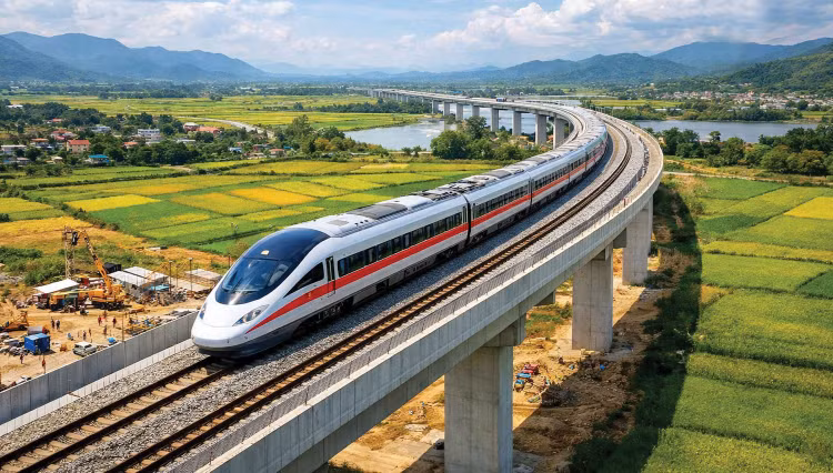 Người quyết định đầu tư Dự án Đường sắt tốc độ cao trên trục Bắc - Nam được áp dụng một trong các hình thức chỉ định thầu, đấu thầu hạn chế khi lựa chọn nhà thầu. Ảnh: Nhã Chi AI