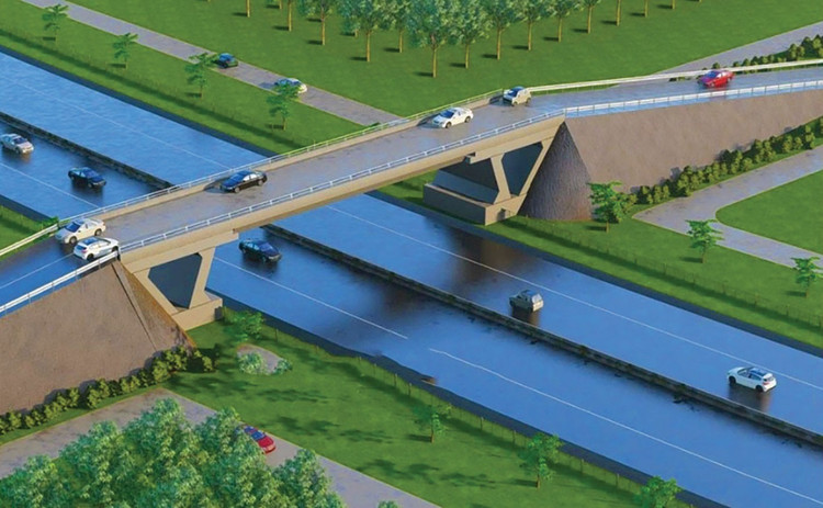 Hai gói thầu thi công cầu vượt ngang thuộc Dự án thành phần 3 cao tốc Gia Nghĩa - Chơn Thành với tổng giá trị hơn 327 tỷ đồng vừa được mời thầu. Phối cảnh: Trọng Nghĩa