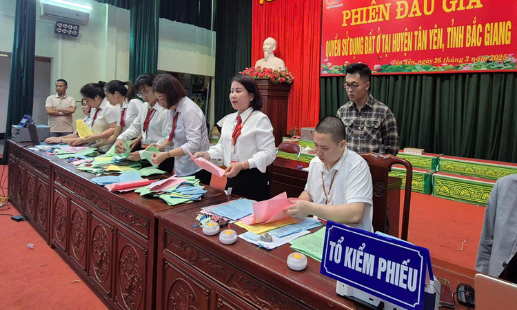 Công ty Đấu giá hợp danh Đại Dương Group đã tổ chức bán đấu giá đối với quyền sử dụng đất đối với 105 lô đất ở tại các xã Ngọc Châu, Ngọc Thiện, Ngọc Vân, Quang Trung, huyện Tân Yên, tỉnh Bắc Giang