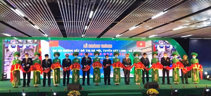 Sáng 13/1, Dự án Đường sắt đô thị Hà Nội, tuyến Cát Linh - Hà Đông được khánh thành. Ảnh: UBND TP. Hà Nội 