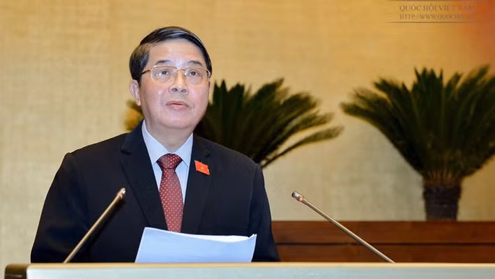 Chủ nhiệm Ủy ban Tài chính - Ngân sách Nguyễn Đức Hải đánh giá việc điều chỉnh chính sách thu, công cụ điều tiết các khoản thu chậm đổi mới. Ảnh: Quochoi.vn
