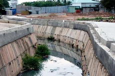 Dự án Tăng cường khả năng thoát lũ suối Rạt (tỉnh Bình Phước) có tổng mức đầu tư 646 tỷ đồng. Ảnh: NC st