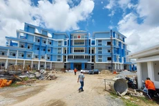 Dự án Bệnh viện Y học cổ truyền An Giang đang tăng tốc thi công để hoàn thành giải ngân theo kế hoạch. Ảnh: Ngọc Tuấn