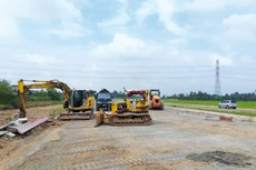 Tiến độ giải ngân tại Dự án Đường vành đai TP. Tân An, tỉnh Long An mới đạt 23,29% lượng vốn được bố trí. Ảnh: Ngọc Tuấn