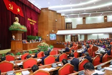 Tổng Bí thư Nguyễn Phú Trọng phát biểu khai mạc Hội nghị Trung ương 6 (khóa XIII). Ảnh: Nhật Bắc