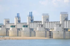 Đập dâng hạ lưu sông Trà Khúc là công trình được bố trí lượng vốn đầu tư công lớn của tỉnh Quảng Ngãi (khoảng 1.500 tỷ đồng). Ảnh: Hà Minh