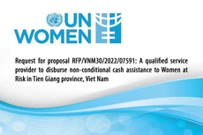 UN Women thông báo mời thầu gói thầu RFP/VNM30/2022/07591