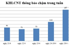 Ngày 28/4 - 3/5: Có 187 thông báo kế hoạch lựa chọn nhà thầu chậm