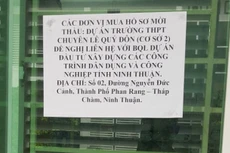 Sở GD&ĐT Ninh Thuận thông báo chuyển địa điểm phát hành HSMT sang Ban QLDA ĐTXD các công trình dân dụng và công nghiệp Ninh Thuận. (Ảnh nhà thầu cung cấp)